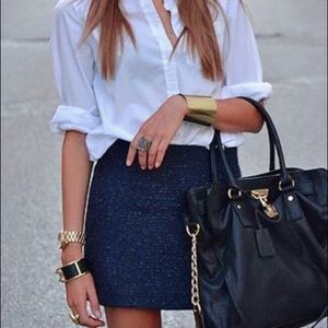 Alice & Olivia Mini Skirt Elana Tweed Blue